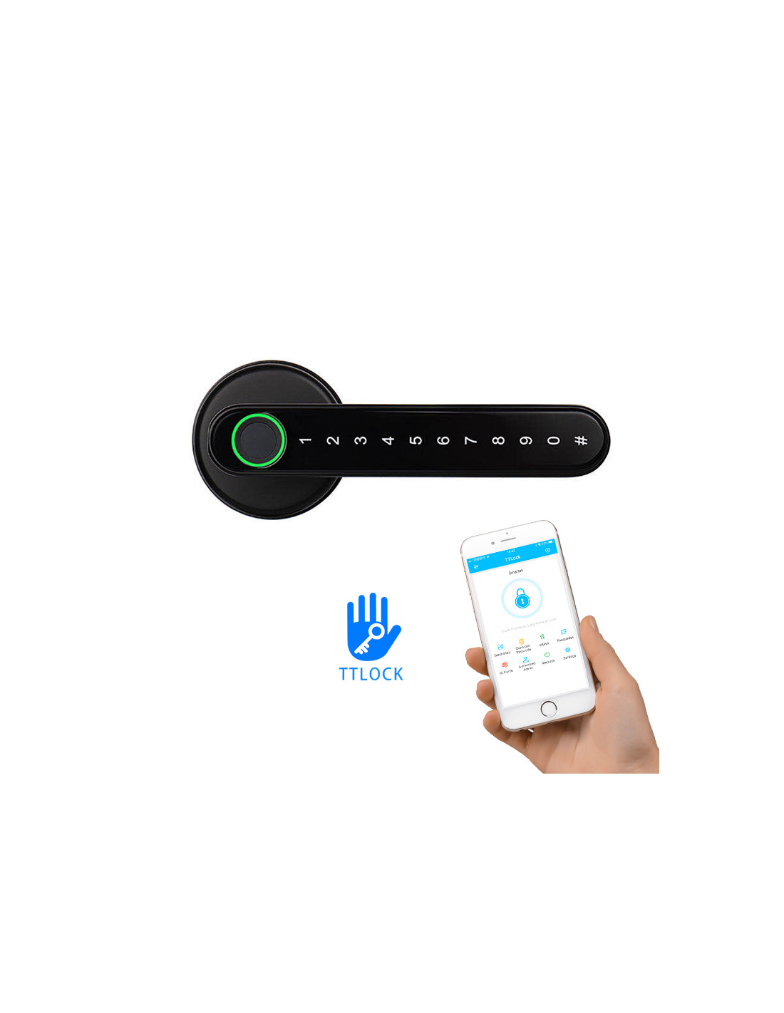 Cerradura Huella Codigo 1 Pestillo Electronica Reversible Bluetooth