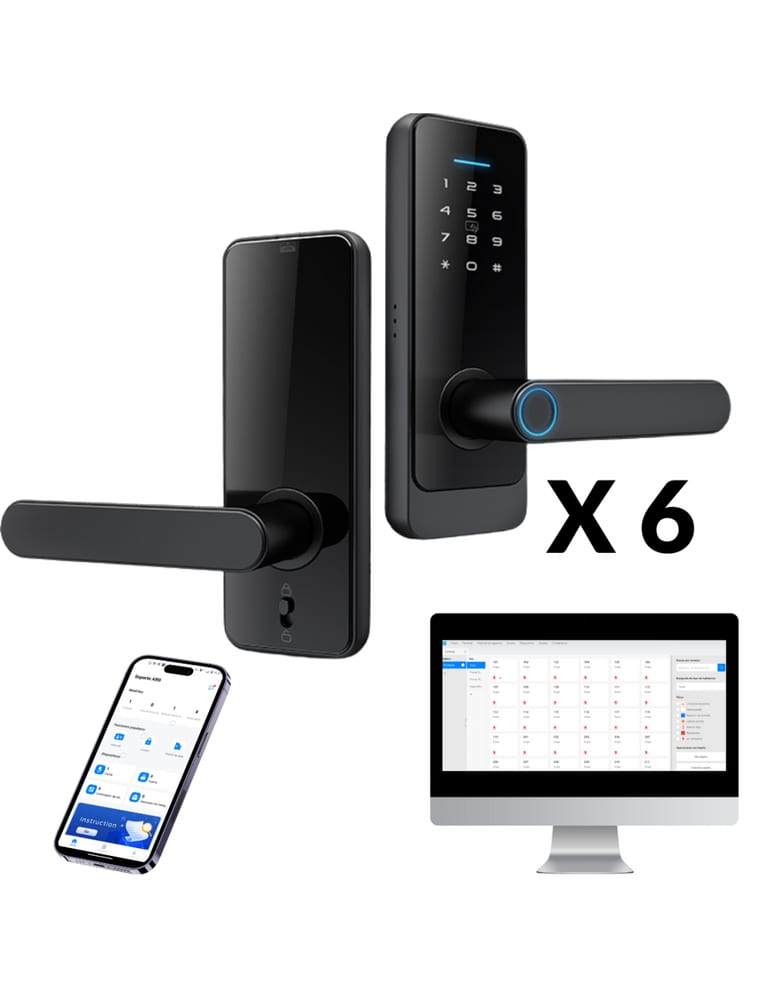 X6 Inteligente Hotel Hostel Complejo Apertura Por App O Codigo Bluetooth Huella Sin Abono