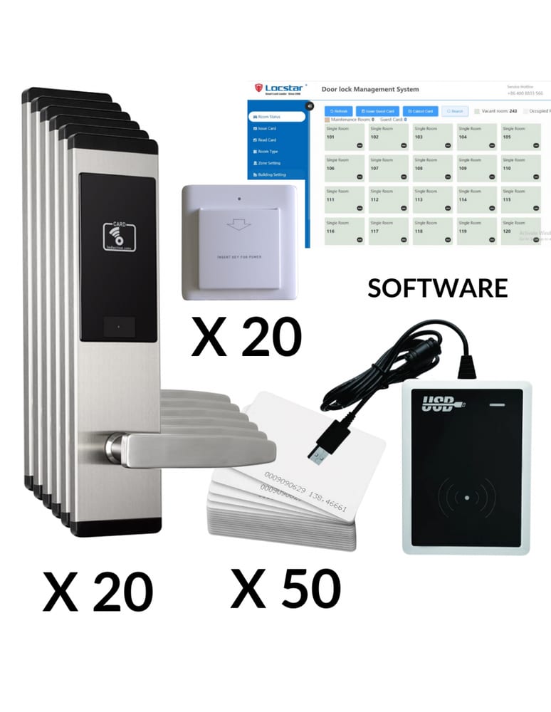 Kit Proximidad Hotel 20 Puertas Ahorradores Encoder Software Sin Abono
