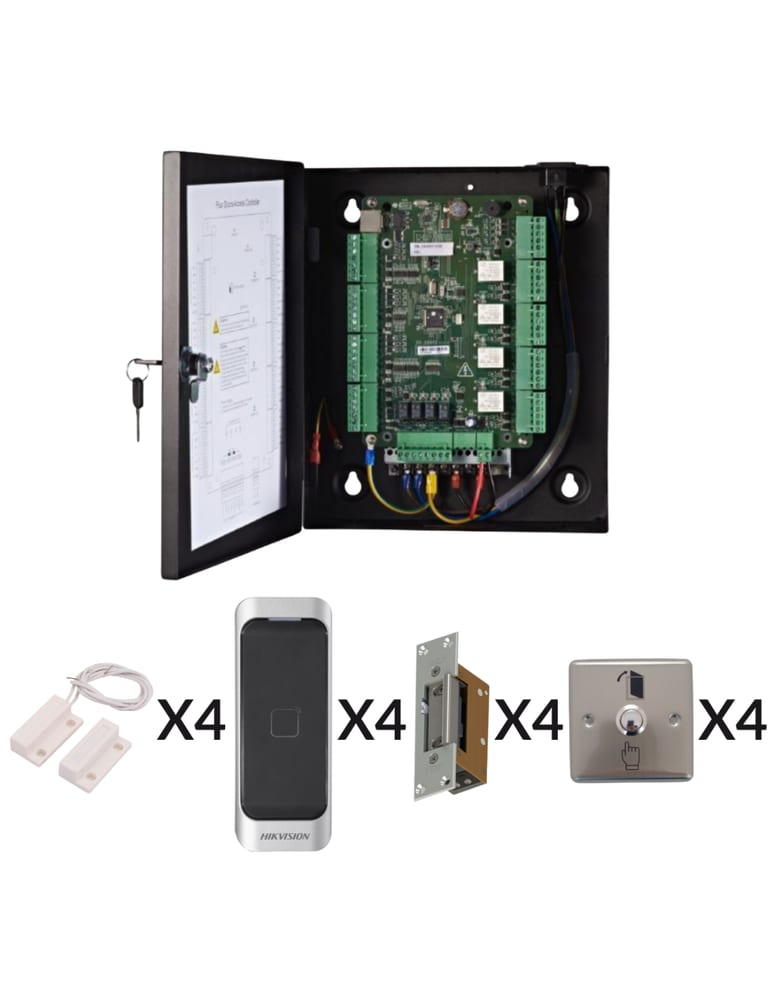 Kit Control Tarjeta Pestillo Elecrico Autonomo Expandible A 4 Lectores