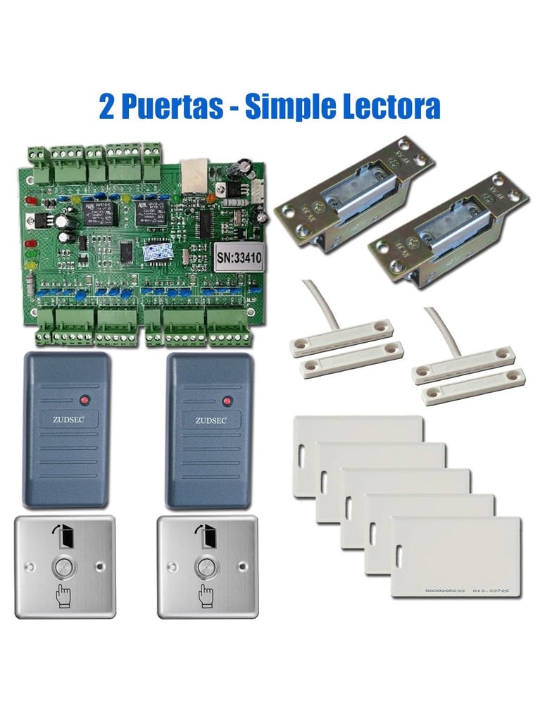 Kit Control Tarjeta Pestillo Elecrico Autonomo Expandible A 4 Lectores