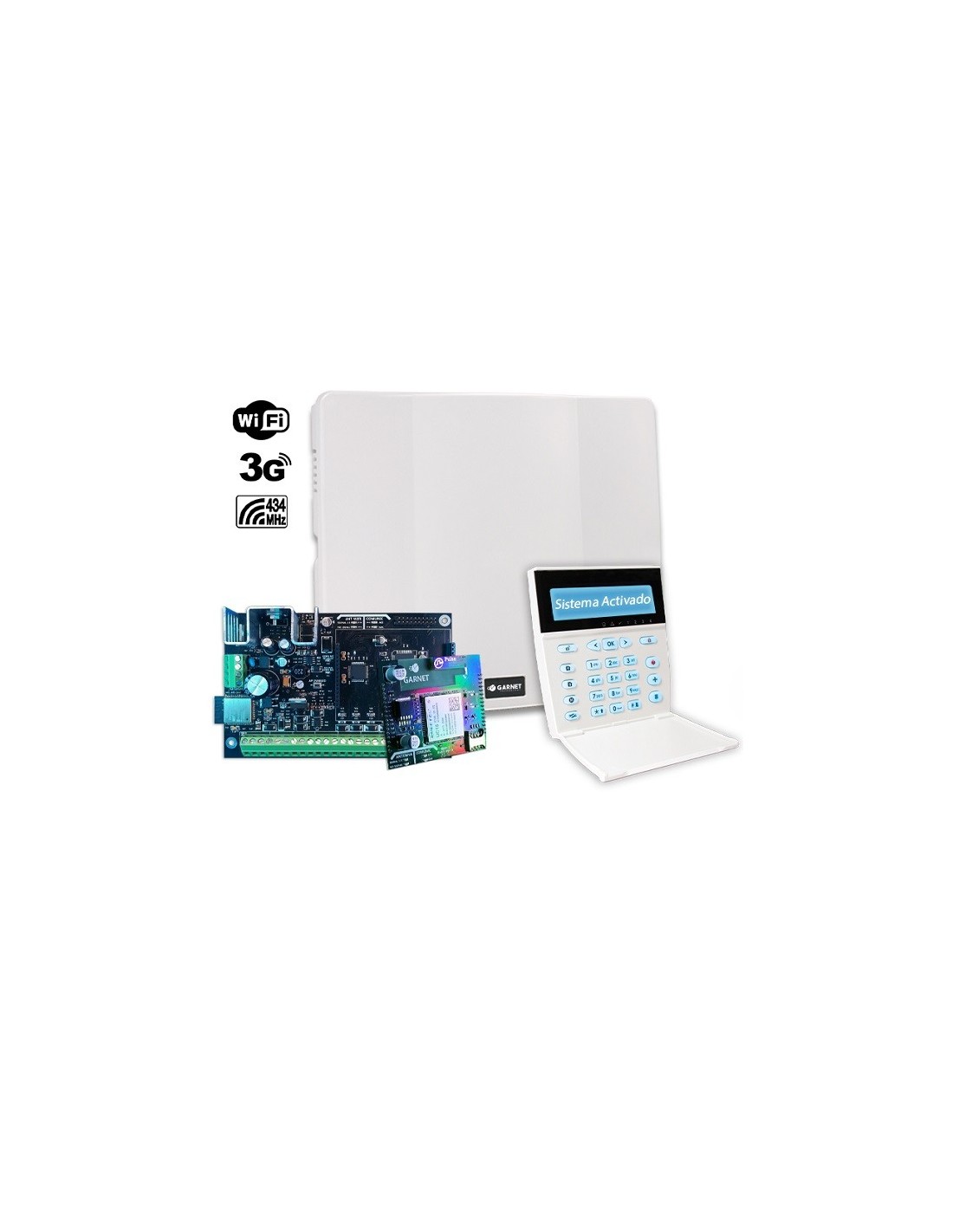 Alarma Garnet Wifii 3g Inalambrica Con Teclado Lcd 7 Zonas Exp. A 32