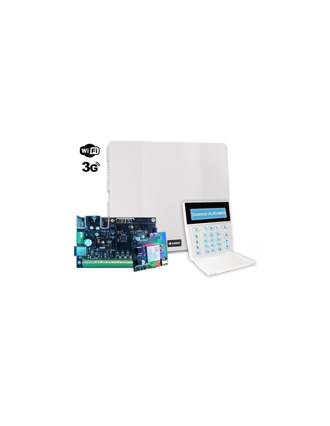 Alarma Garnet Wifii 4g Con Teclado Lcd 7 Zonas Exp. A 32