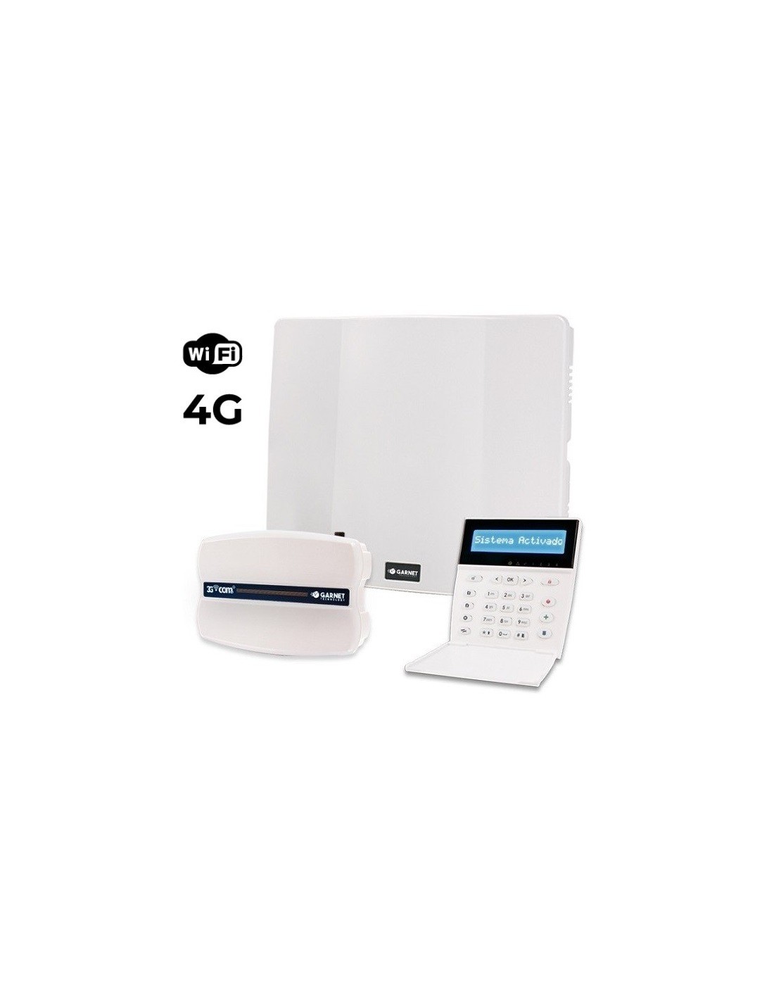 Alarma Garnet Wifii 4g Inalambrica Con Teclado Lcd 7 Zonas Exp. A 32