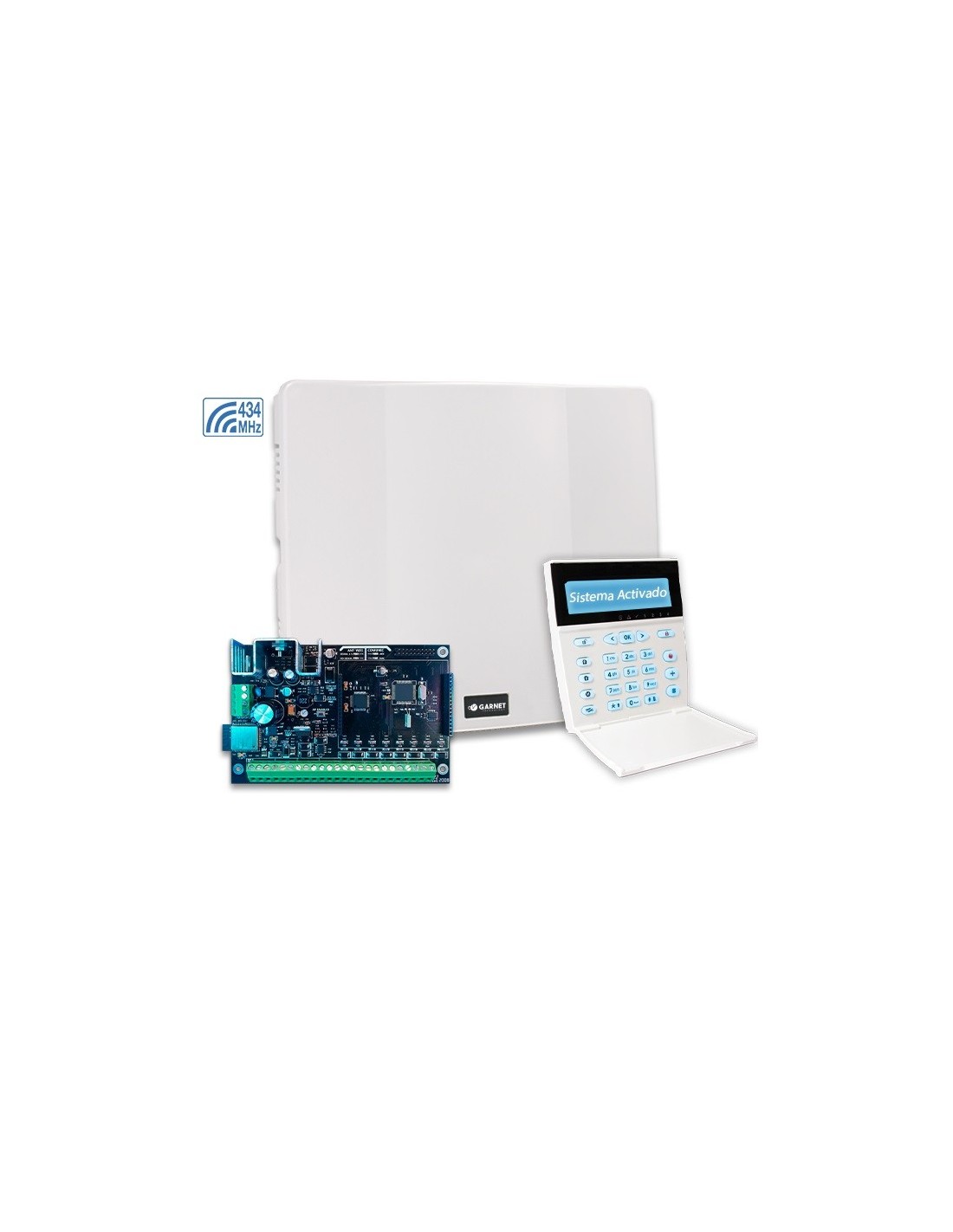 Alarma Garnet Wifii Inala,mbrica Con Teclado Lcd 7 Zonas Exp. A 32