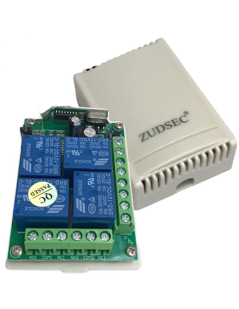 Interruptor Universal 4 Canales Zudsec Todo Uso Con Recepr De Control Remoto