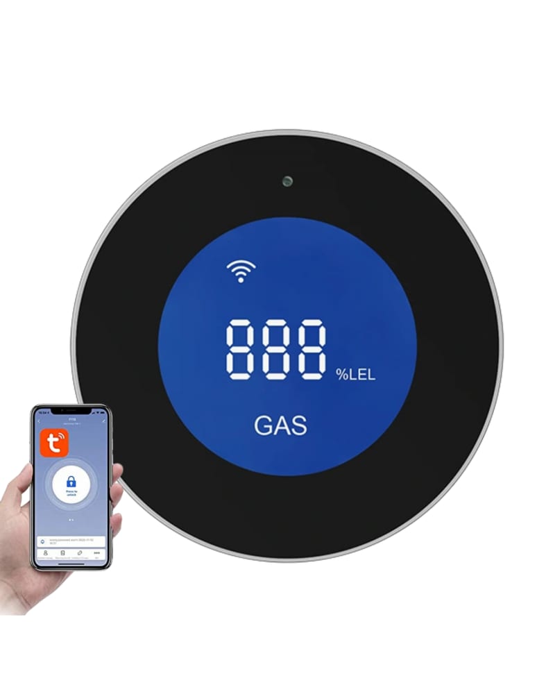 Detector Sensor De Gas Wifi - Gas Natural, Gas Liquado, Bios Gas Y Propano, Con Lcd Nixzen