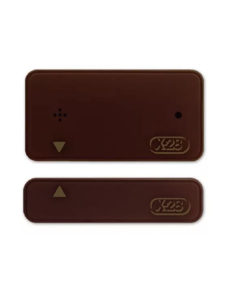 Contacto Magnetico Marron Inalámbrico X-28 Para Puerta O Ventana Con Bzzer Y Led Indicador Con Pila Incluida