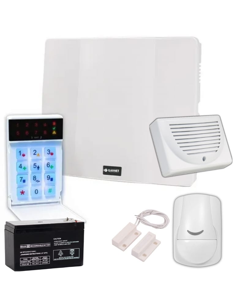 Domiciliaria Garmet Cableada Con Teclado, Sensores, Sirena Y Bateria