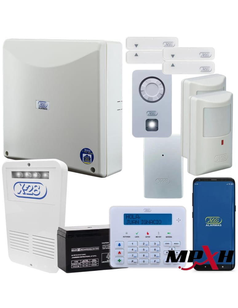 Hogar Comercio X28 N8 Teclado Lcd Wifi App Celular Caja Bateria 2 Pir 2 Magnetico Sirena Int Y Ext Mpxh