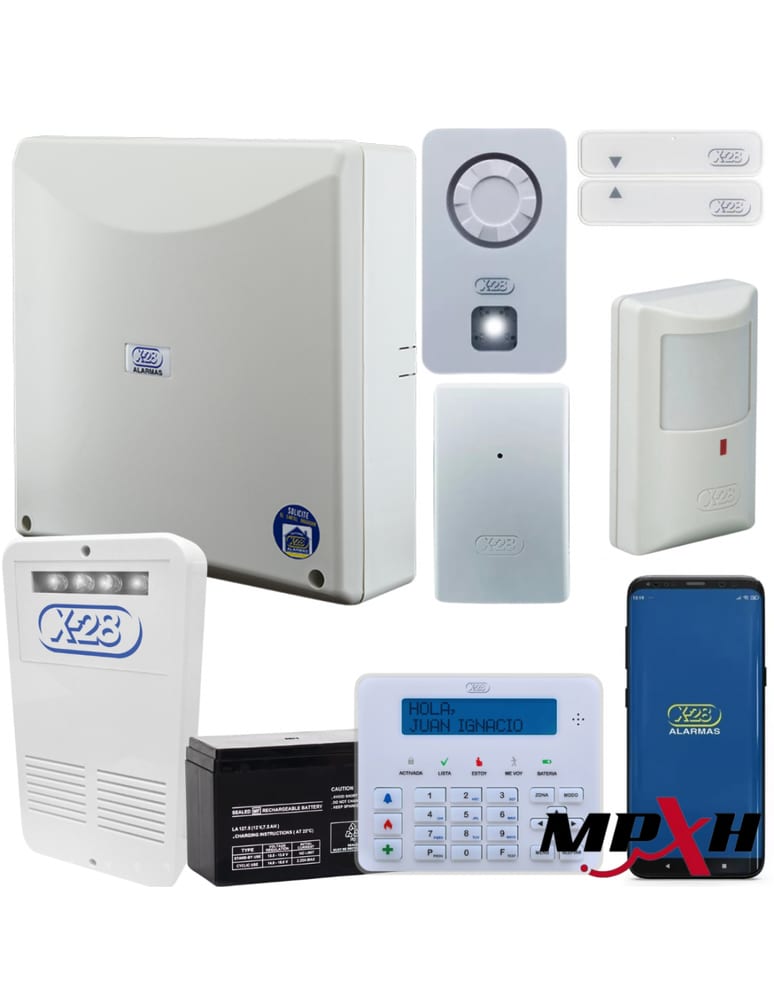 Hogar Comercio X28 N8 Teclado Lcd Wifi App Celular Caja Bateria Pir Magnetico Sirena Int Y Ext Mpxh