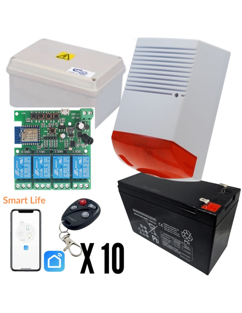 Vecinal Wifi 1 Sirena Exterior Bateria Caja Fuente
