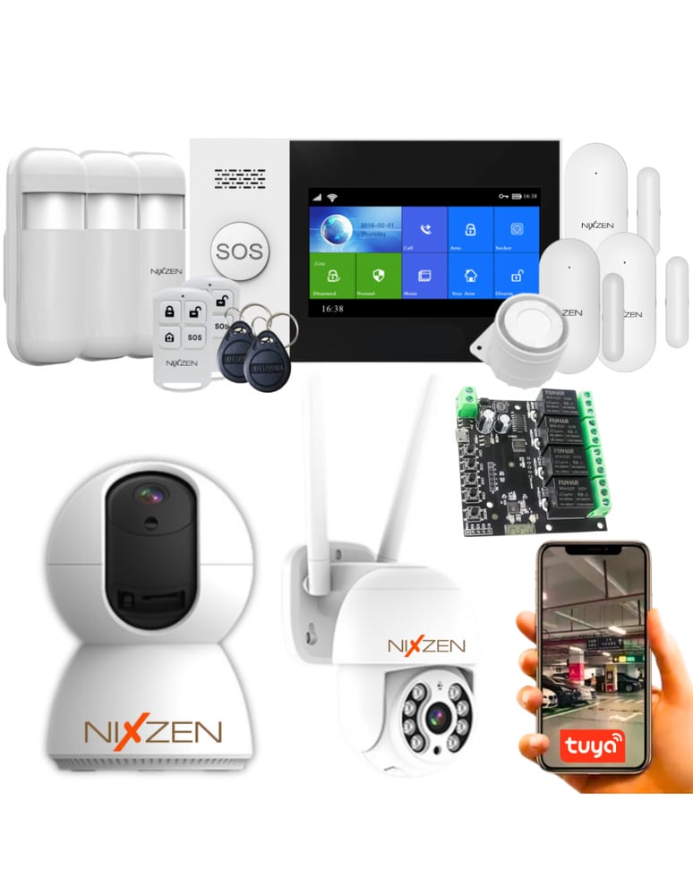 Inalambrica Con Video Home Auto Wifi Gsm Pg107gsm App Tuya Smart 2 Control Remoto 3 Pir 3 Magnetico Tags Sirena Fu