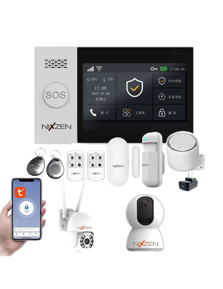 Inalambrica Wifi 4g App Lcd Touch Pir Magneticos Camara Int Domo Ext 3mpx