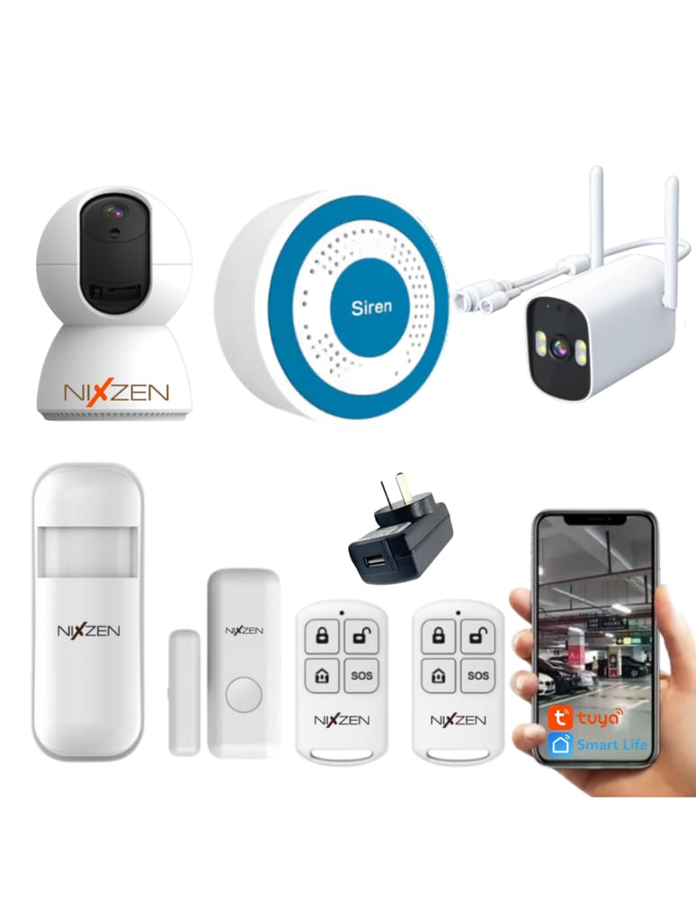 Inalambrica Wifi App Tuya Pir Magneticos Control Remoto Sirena Camara Wifi Int Ext