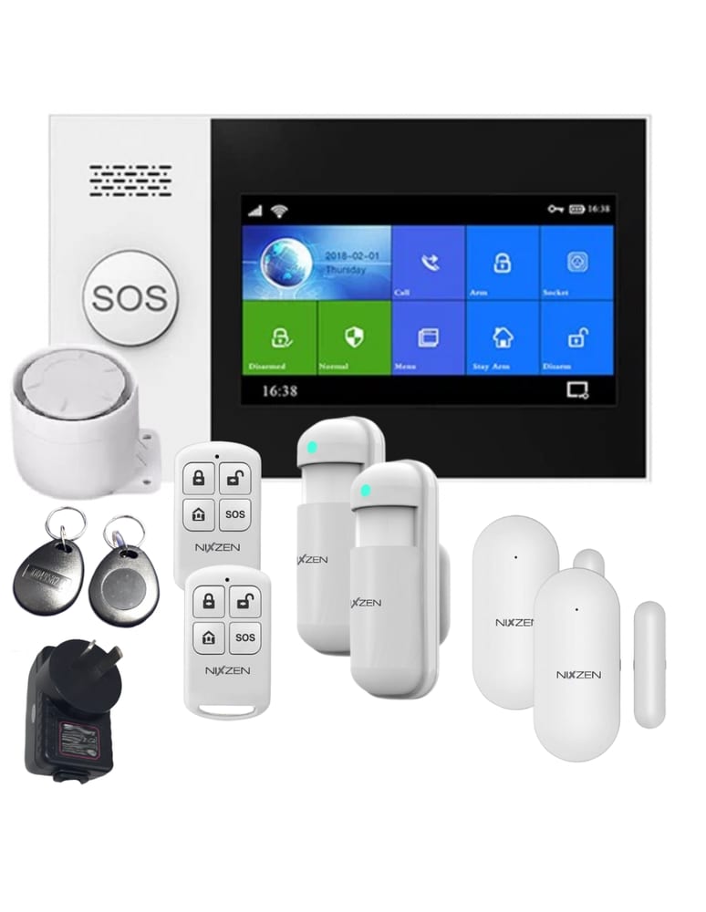 Inalambrica Wifi Gsm Pg107gsm App Tuya Smart 2 Control Remoto 2 Pir 2 Magnetico Tags Sirena Fuente Teclado Touch