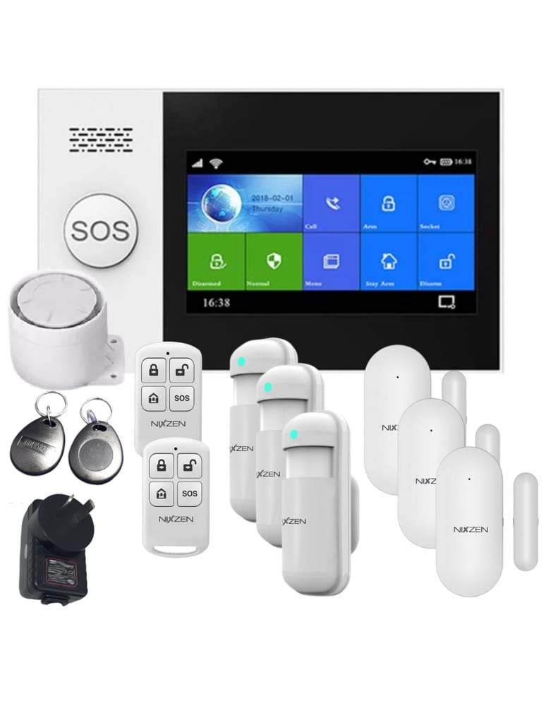 Inalambrica Wifi Gsm Pg107gsm App Tuya Smart 2 Control Remoto 3 Pir 3 Magnetico Tags Sirena Fuente Teclado Touch