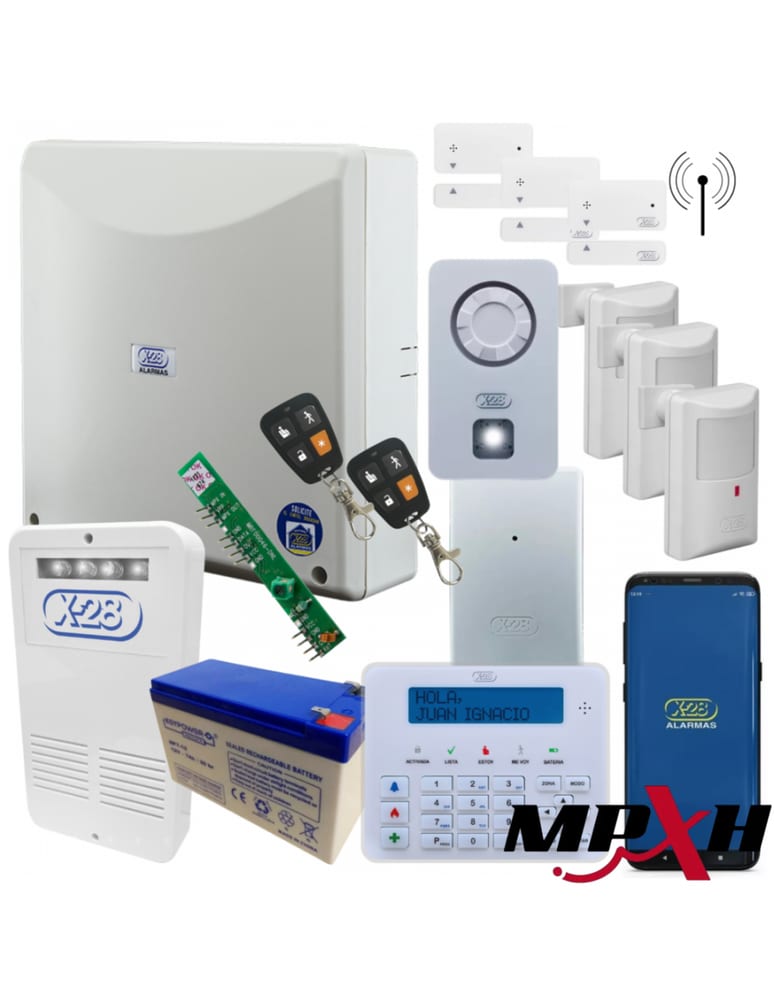 Inalambrica X28 Hogar Comercio Teclado Lcd Wifi App Celular 3 Pir 3 Magnetico 2 Controles Sirena Int Ext