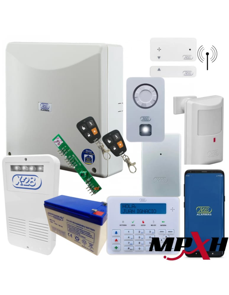 Inalambrica X28 Hogar Comercio Teclado Lcd Wifi App Celular Pir Magnetico 2 Controles Sirena Int Ext