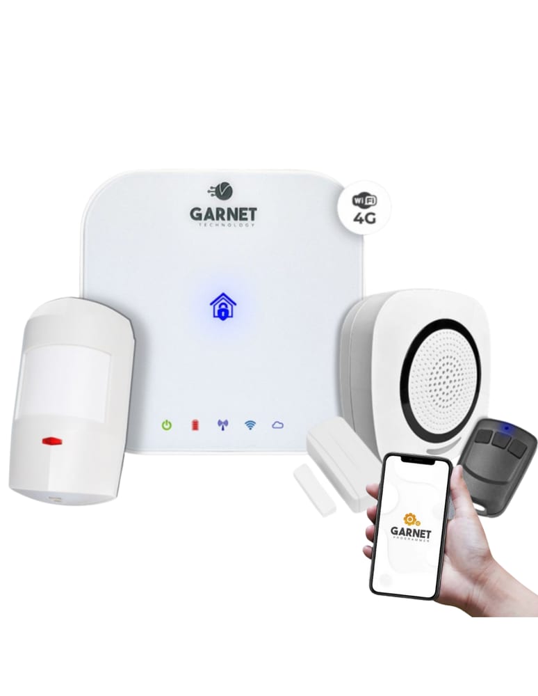 Kit Alarma Garnet Innova 32 Zonas Wifi 4g Con Sirena, Control, Magnetico Pir Pet Inalambrico