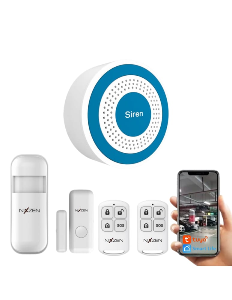 Kit Alarma Inalambrica Wifi Con Pir Y Magnetico Inalambrico 2 Controles Bateria 99 Zonas