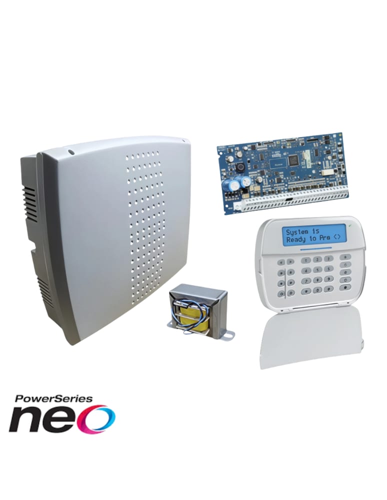 Central Dsc Power Series Neo 8 A 32 Zonas Teclado Lcd Con Gabinete Y Fuente