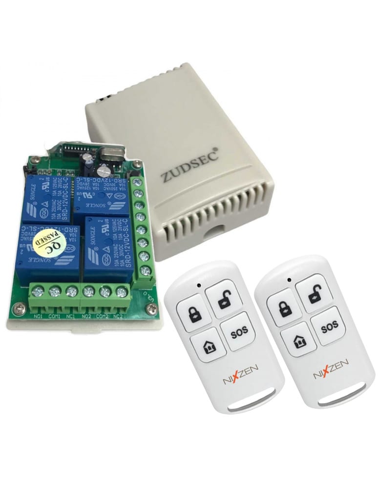 Receptor Universal De 4 Canales Con 2 Controles Remotos De 4 Canales, Cada Boton Un Rele