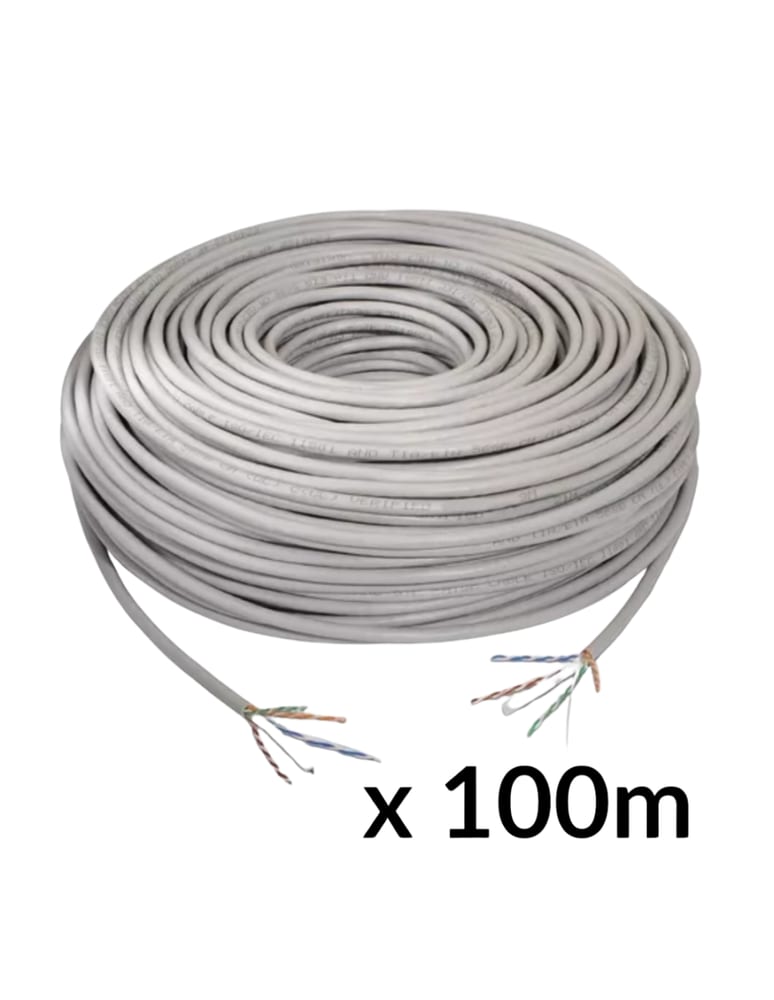 Cable Utp Cat5e (interior) Vaina Gris - Rollo 100m Cobre Aluminio