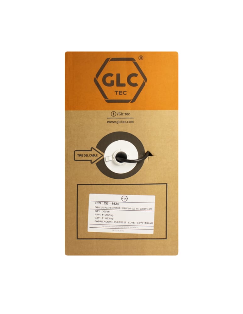 Cable Utp Exterior Cat 6 X 305mts Glc Max- (100% Cobre)