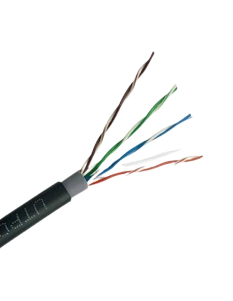 Cable Utp Categoría 5e 100% Cobre Exterior, Vaina Negra, Por Metro