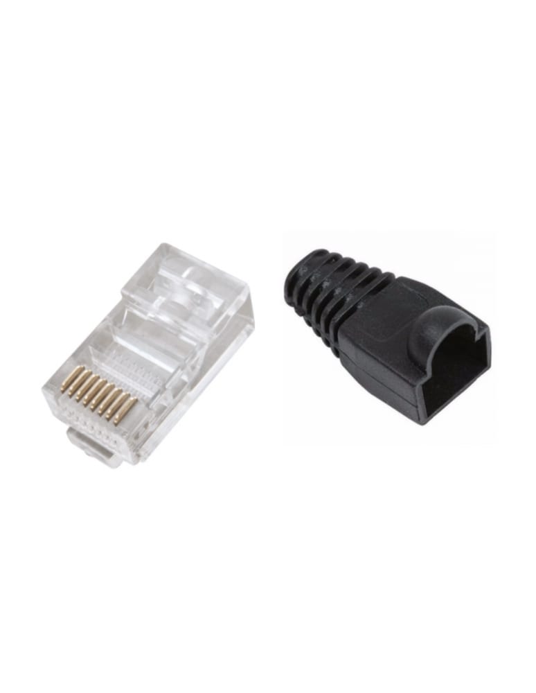 Conector Rj45 Con Capuchon Negro
