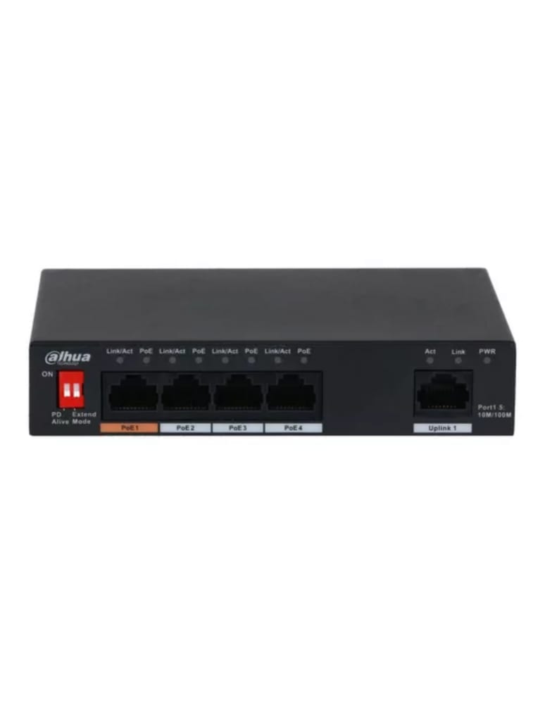 Switch 4 Downlink/1 Uplink 100mbps 1 Hi-poe Wd 60w Dahua