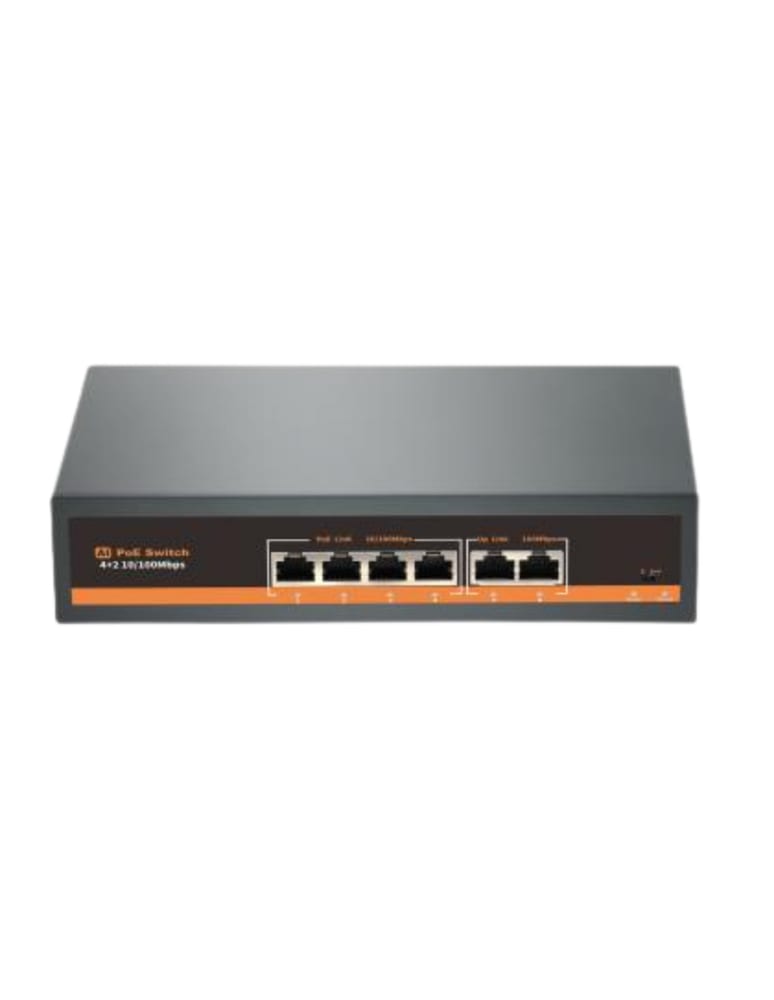 Switch 4 Puertos Poe 10/100 + 2 Puertos Wan 10/100 Longse Poe Ext H/250m