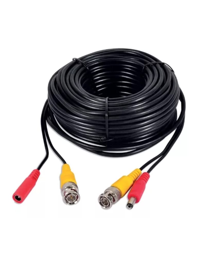 20m Negro Prearmado De Video Y Alimentacion