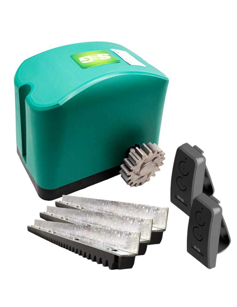 Kit Motor De Porton Corredizo Hasta 400kg Incluye 3m Cremallera 2 Controles