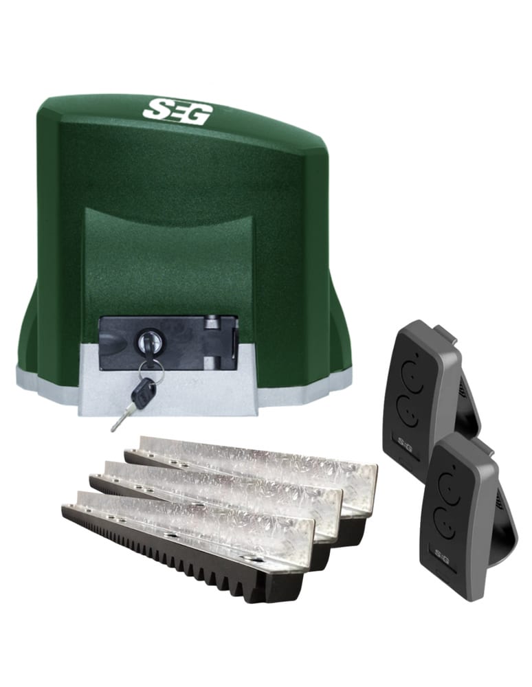 Kit Motor De Porton Corredizo Hasta 400kg Speed 8 Segundos Incluye 3m Cremallera 2 Controles