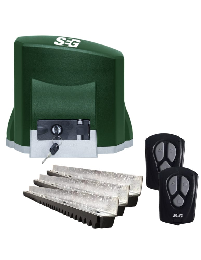 Kit Motor De Porton Corredizo Hasta 600kg Incluye 3m Cremallera 2 Controles