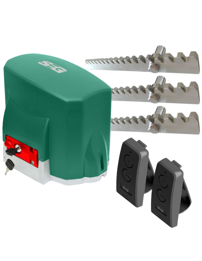 Kit Motor De Porton Corredizo Hasta 600kg Turbo 7 Segundos Incluye 3m Cremallera Light 2 Controles