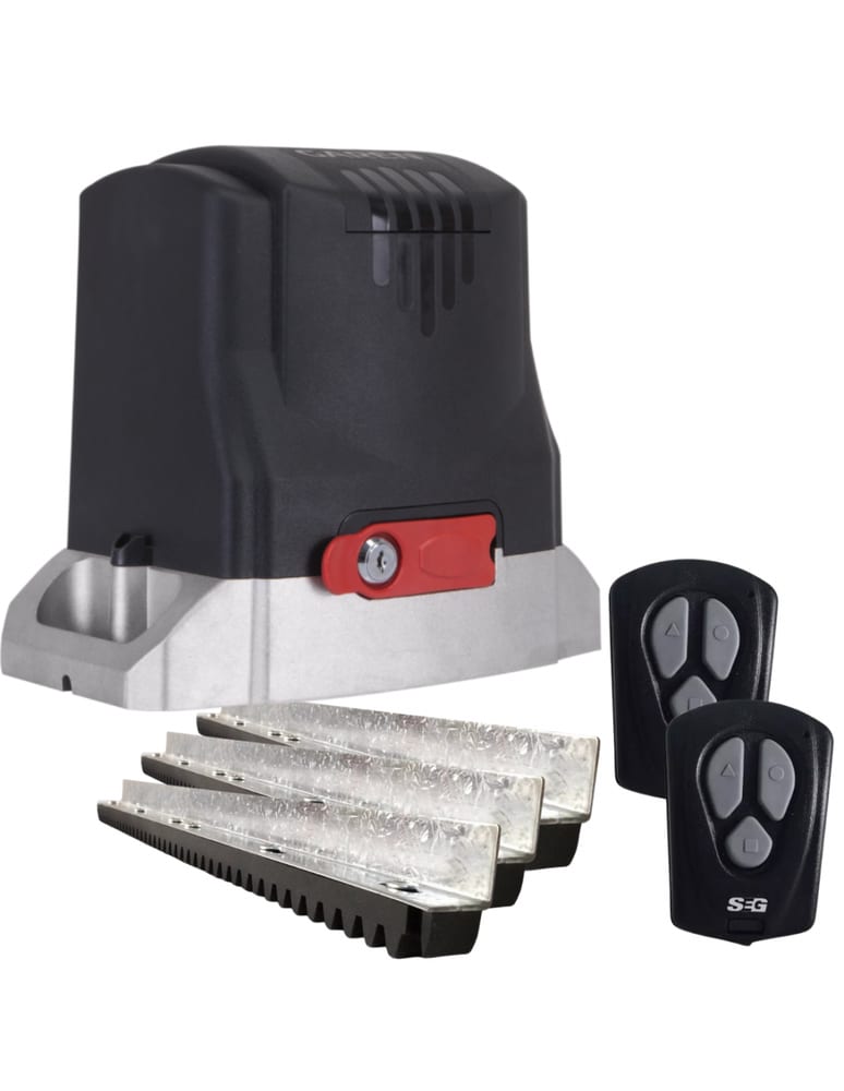 Kit Motor De Porton Corredizo Rapido Hasta 600kg Incluye 3m Cremallera 2 Controles Para Instaladores