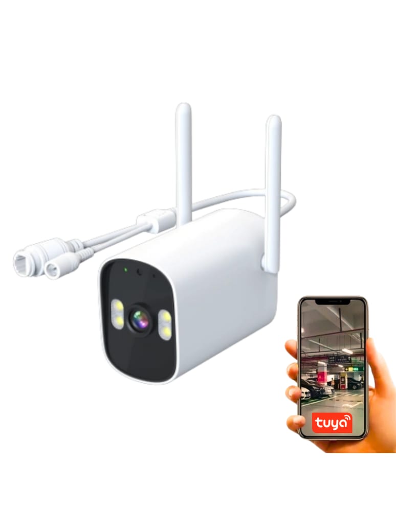 Camara  Ip Bullet Ai Wifi  Exterior 4mpx P2p Ir Slot Sd Audio App Tuya 12v