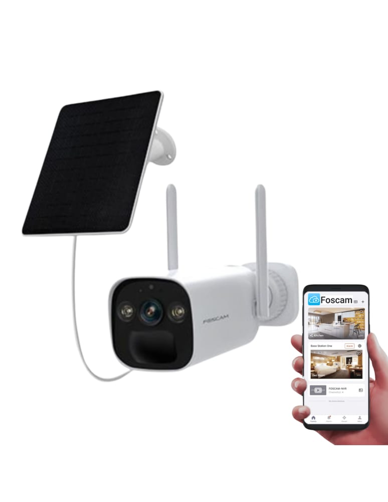 Camara Ip Wifi 4mpx A Bateria Con Panel Solar Ai Deteccion Humana/ Pir Full Color Sirena Audio Mic