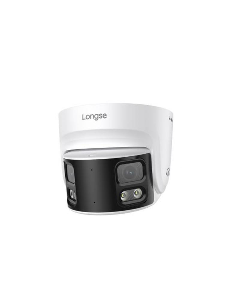 Camara Panoramica Ip Dual Lente 8mpx (4mp+4mp) 220 Grados, Luz Roja Azul De Alarma Y Sonido, Metal Exterior Audio Bidireccion