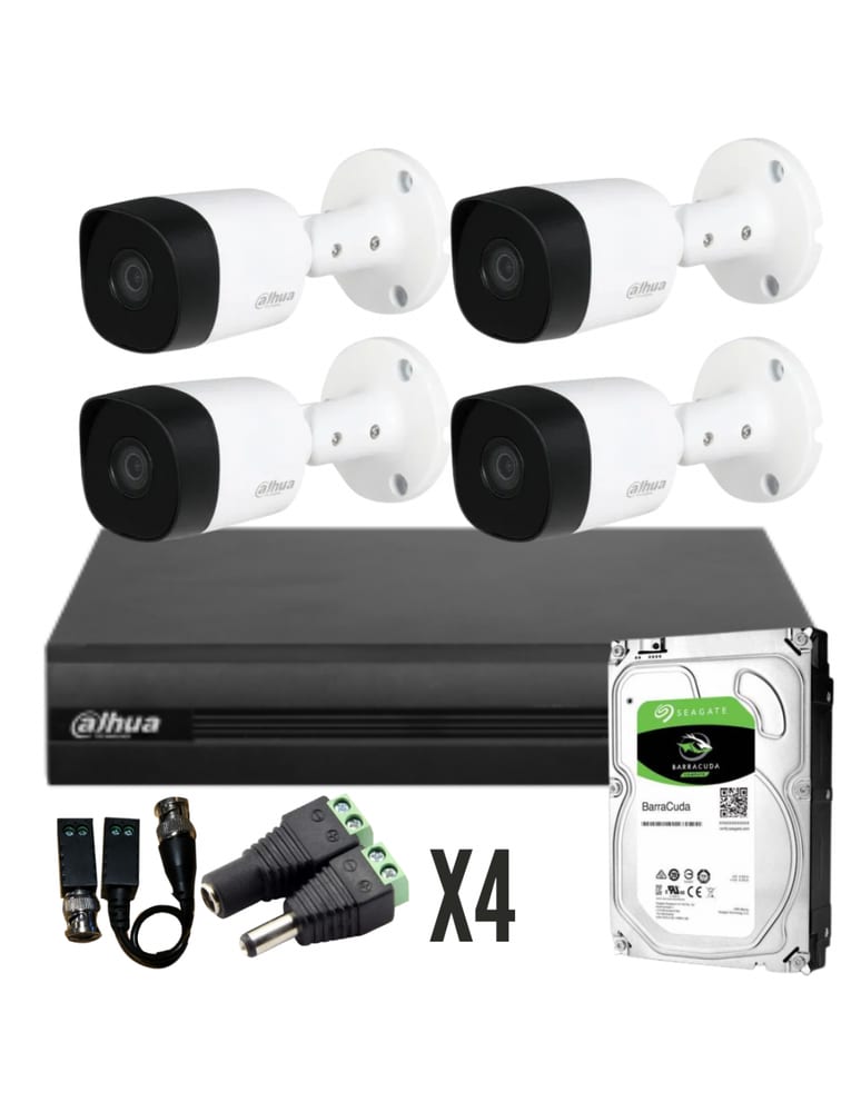 Kit De 4 Camaras 2mpx Dvr 8ch Disco 1tb Wizsense Inteligente Plug Baluns Fuentes