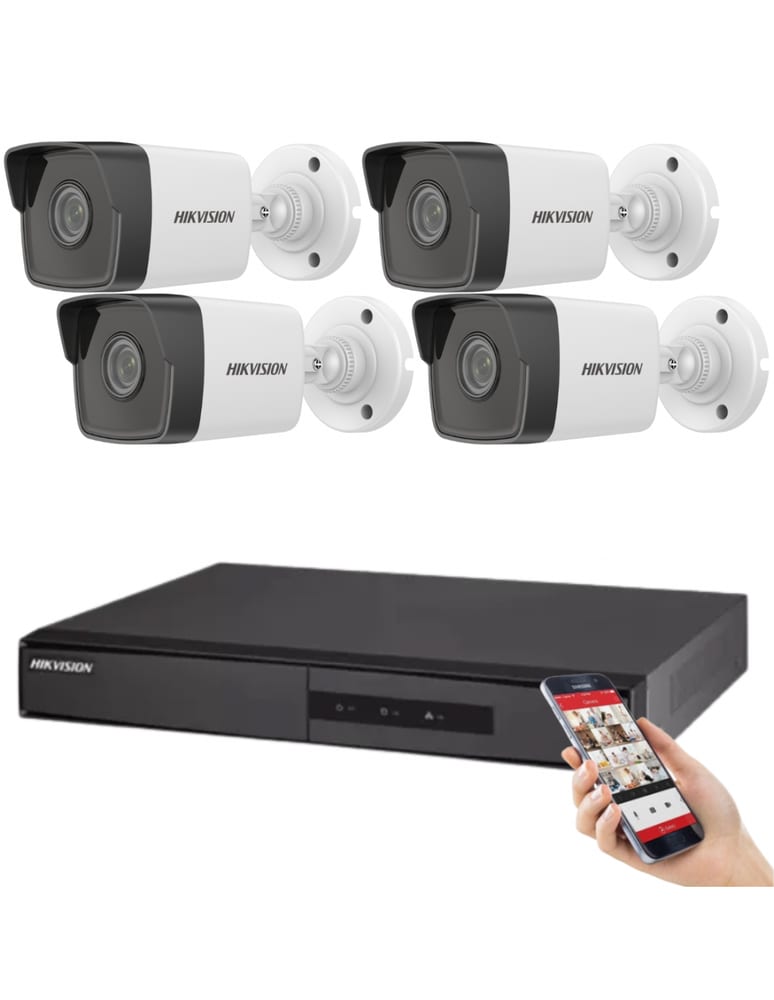 Kit De 4 Camaras Bullet 2mpx Dvr 4 Ch Hqhi Acusense Exterior Proteccion Perimetral Face Detection 5mpx Lite