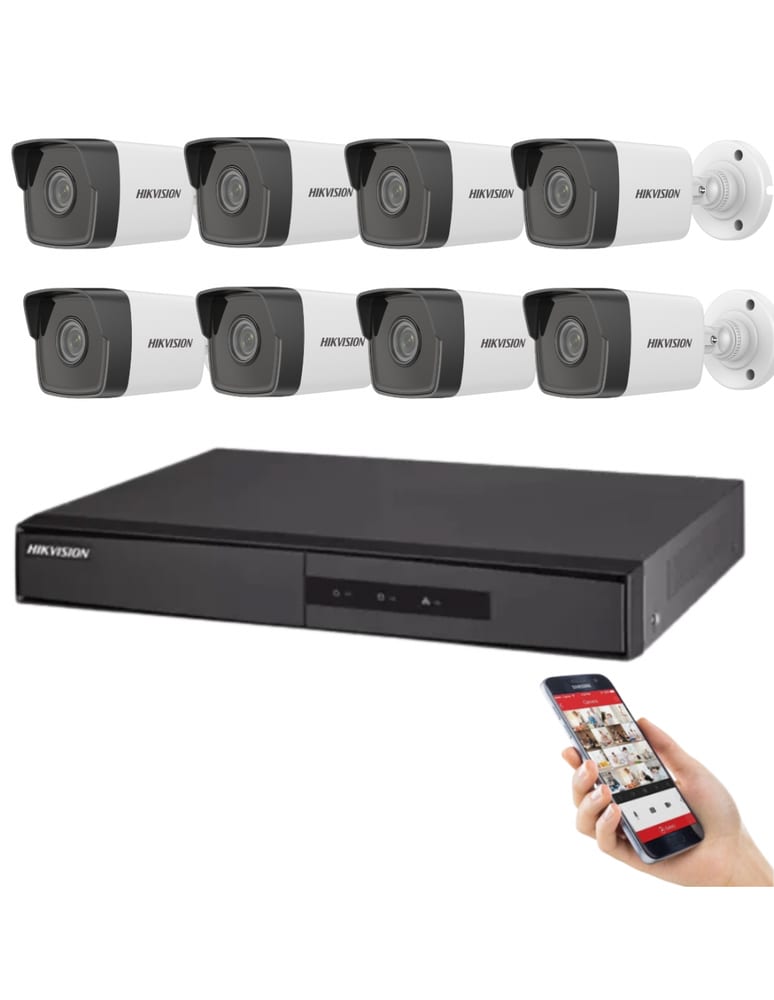 Kit De 8 Camaras Bullet 2mpx Dvr 8 Ch Hqhi Acusense Exterior Proteccion Perimetral Face Detection 5mpx Lite