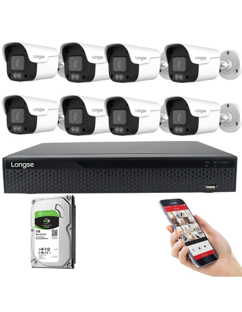 Kit De 8 Camaras De Seguridad 4mpx Ip Exterior Nvr Poe Inteligencias Audio