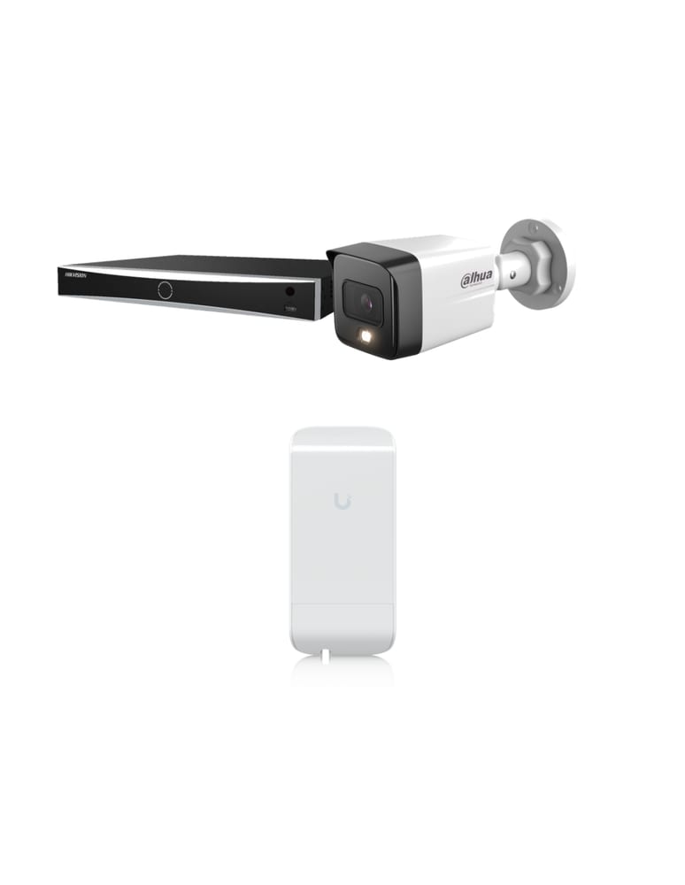 Sistema Ip 8 Camaras Vigilancia Urbana Con Enlaces 360 Ubiquiti Nvr 16ch Disco Accesorios