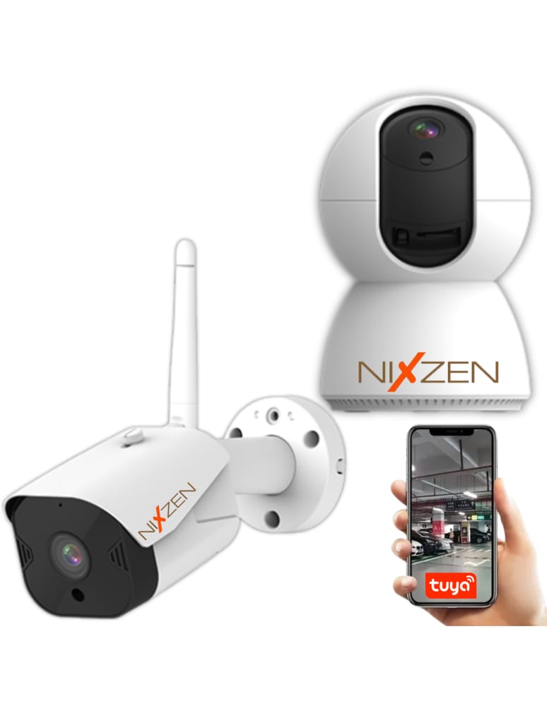 Kit De 1 Camara Con Movimiento 2mpx Wifi Interior Y 1 Exterior Wifi 2mpx Slot Memoria Audio