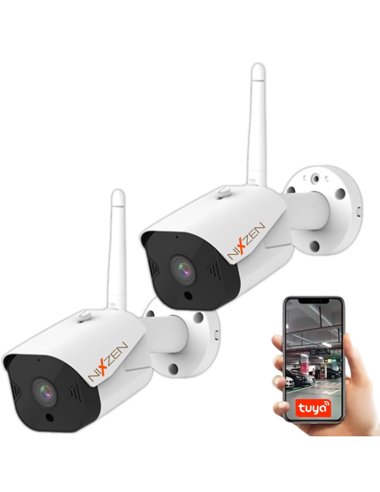 Kit De 2 Camaras De Exterior Wifi 2mpx Slot Memoria Audio Vision Nocturna