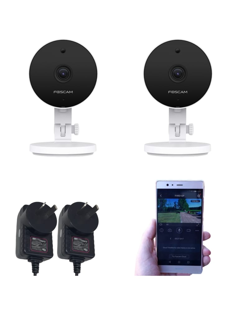 Kit De 2 Camaras Interior Con Inteligencia 5mpx Wifi Audio Bidireccional Deteccion Humana Doble Banda